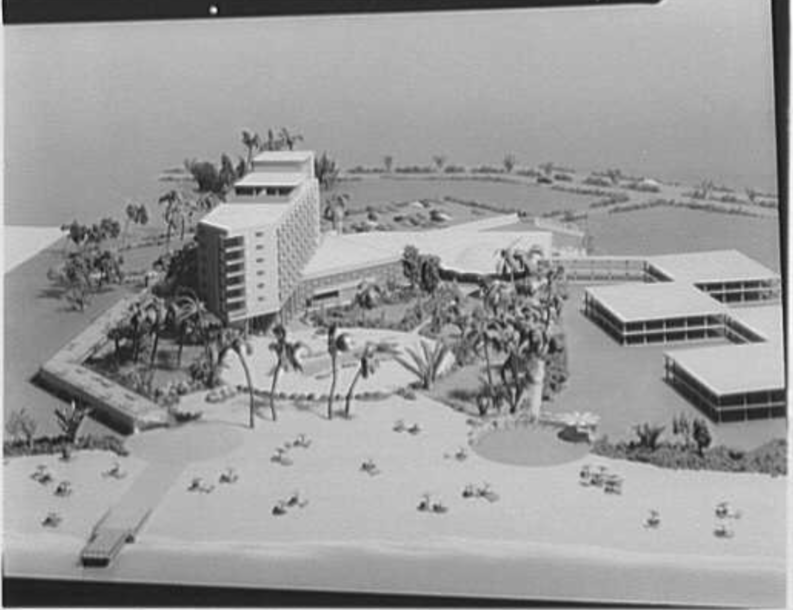 Hilton Aruba Caribbean Resort and Casino - model of 1950s building